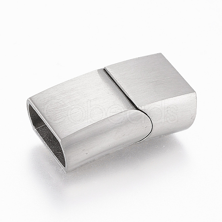 Tarnish Resistant 304 Stainless Steel Magnetic Clasps with Glue-in Ends X-STAS-F131-05P-1