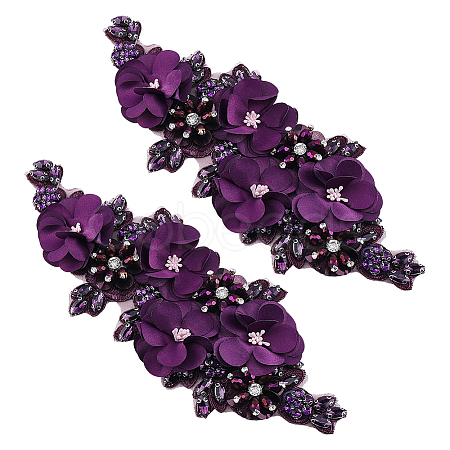 Polyester & Rhinestone Costume Accessories PATC-WH0003-57A-1