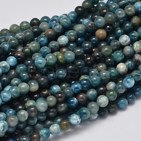 Round Natural Apatite Beads Strands G-K068-02-4mm-1