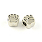 Dog Paw Prints Tibetan Style Alloy European Bead Enamel Settings, Large Hole Beads, Cadmium Free & Lead Free, Antique Silver, 11x10.5x7mm, Hole: 4mm, about 350pcs/1000g