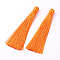 Nylon Tassels Big Pendant Decorations, Dark Orange, 120x10mm, Hole: 5mm