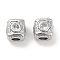 Brass Micro Pave Cubic Zirconia Beads,Platinum,  Cube, Clear, 7.5x7.5x7.5mm, Hole: 3mm