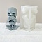 Halloween Theme DIY Candle Silicone Statue Molds, Portrait Sculpture Resin Casting Molds, For UV Resin, Epoxy Resin Jewelry Making, Skull, White, 108x70x65mm, Inner Diameter: 36x30mm