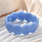 Handmade Lampwork Beaded Stretch Bracelets for Men Women, Oval, Cornflower Blue, 3/4~7/8x5/8 inch(1.95~2.1x1.65cm), Inner Diameter: 1-7/8~2-1/8 inch(4.8~5.5cm)