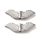 Non-Tarnish 304 Stainless Steel Beads, Wings, Stainless Steel Color, 6x21.5x3mm, Hole: 1.5mm