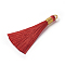 Polyester Tassel Pendants, Red, 80~83x7~8mm, Hole: 5~7mm