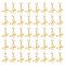 Alloy Hollow Braiding Hair Pendants Decoration Clips, Butterfly, Golden, 40mm, 20pcs/set, 2 set/box