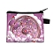 Polyester Wallets, Rectangle with Butterfly Pattern Makeup Bags, Orchid, 11x13.5cm