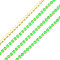 Brass Rhinestone Strass Chains, Rhinestone Cup Chain, Imitate Luminous Style, Raw(Unplated), Peridot, 1.5x1.5mm, about 18.70 Feet(5.7m)/Strand