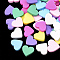 Handmade Polymer Clay Cabochons, Heart, Mixed Color, 7~8x8~9x2mm