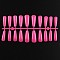 Solid Color Plastic Seamless Toe False Nail, Practice Manicure Nail Art Tool, Deep Pink, 26~32x6~13mm, 20pcs/set.