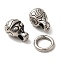 Tibetan Style 304 Stainless Steel Spring Gate Rings, Manual Polishing, Antique Silver, 54mm