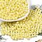 Baking Painted Glass Seed Beads, Bicone, Champagne Yellow, 4.5x4mm, Hole: 1mm, about 5232pcs/pound