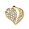 Alloy Rhinestone Pendants, Enamel Style, Heart for Valentine's Day, White, 19.5x17.5x2mm, Hole: 1.8mm