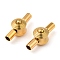 PVD Vacuum Plating 304 Stainless Steel Screw Clasps, Real 18K Gold Plated, 21x9mm, Hole: 3.2mm