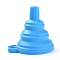 Portable Foldable Silicone Funnel Hopper, for Water Bottle Liquid Transfer, Deep Sky Blue, 7.5x6.1x7.2cm, Unfold: 6.1x7.5x7.2cm