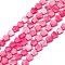 Natural Freshwater Shell Dyed Beads Strands, Flower, Deep Pink, 8x8.5x3mm, Hole: 0.6mm, about 49pcs/strand, 15.35''(39cm)