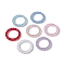 UV Plating Opaque Acrylic Beads Frames, Flower Ring, Mixed Color, 42.5x43x5.5mm, Hole: 2.5mm, Inner Diameter: 31mm