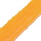 Transparent Glass Beads Strands, Faceted, Frosted, Rondelle, Orange, 8mm, Hole: 1mm, about 63~65pcs/strand, 39~40cm