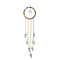 Glass Star Pendant Decorations, Hanging Suncatchers, with Natural Amethyst Bead, for Home Decorations, 221mm