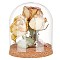 Glass Dome Cover, Decorative Display Case, Cloche Bell Jar Terrarium with Cork Base, for DIY Preserved Flower Gift, Peru, 120x140mm