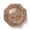 Natural Rutilated Quartz Ashtray, with Resin, Home OFFice Tabletop Decoration, Octagon, 103x102x21mm, Inner Diameter: 74mm