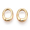 Brass Spring Gate Rings, Oval, Real 18K Gold Plated, 12x9x3mm, Hole: 7.5x6mm