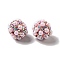 Polymer Clay Rhinestone Beads, with Imitation Pearl, Round, Pink, 17~17.5mmx17mm, Hole: 1.6mm