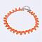 Cloth Gothic Choker Necklaces, with Iron Finding, Platinum, Orange, 11.4 inch(29cm)