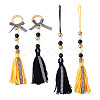 Crafans 4Pcs 2 Style Senior Year Theme Woolen Yarn Tassels Pendant Decorations HJEW-CF0001-18-7