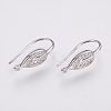 Brass Micro Pave Cubic Zirconia Earring Hooks ZIRC-K075-38P-1