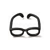 Brass Glasses Frame Open Cuff Ring for Women RJEW-F140-140EB-1