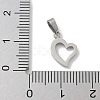 304 Stainless Steel Micro Pave Cubic Zirconia Pendants STAS-Z107-04P-04-3