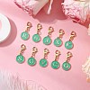 26Pcs Flat Round with Letter A~Z Alloy Enamel Pendant Decorations HJEW-JM02562-2