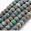 Natural African Turquoise(Jasper) Bead Strands X-G-G957-25-8mm-3