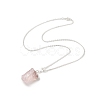 Natural Rose Quartz Geometric Pendant Necklace NJEW-JN04239-04-1