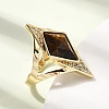 Brass Micro Pave Cubic Zirconia Cuff Rings for Women GG-CBA7610-11G-4