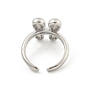 Brass Letter Open Cuff Rings for Women RJEW-G313-01H-P-3