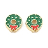 Christmas Brass Enamel Beads KK-I474-G13-1