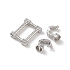 925 Sterling Silver Micro Pave Clear Cubic Zirconia Fold Over Clasps SE-CBAF1B0-04P-3