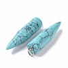 Synthetic Turquoise Pointed Pendants G-D850-12-3