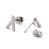 Tarnish Resistant 304 Stainless Steel Greek Alphabet Stud Earrings STAS-D007-07P-11-2