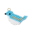 7Pcs Beaded Bird Charms PALLOY-MZ01172-2