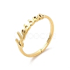 Ion Plating(IP) 304 Stainless Steel Word Adjustable Ring RJEW-L107-024G-1