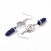 Gemstone Bullet with Vortex Dangle Earrings EJEW-I276-02P-4