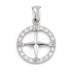 304 Stainless Steel Micro Pave Cubic Zirconia Pendants STAS-D112-03P-01-1