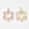 Brass Cubic Zirconia Pendants KK-T038-502A-2