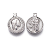 Tarnish Resistant 304 Stainless Steel Coin Charms X-STAS-F207-07P-2