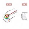 50Pcs Rainbow Color Stainless Steel Stud Earring Findings STAS-UN0037-07A-6