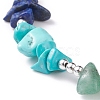 Natural & Synthetic Mixed Gemstone Chips Beaded Bracelet BJEW-TA00107-4